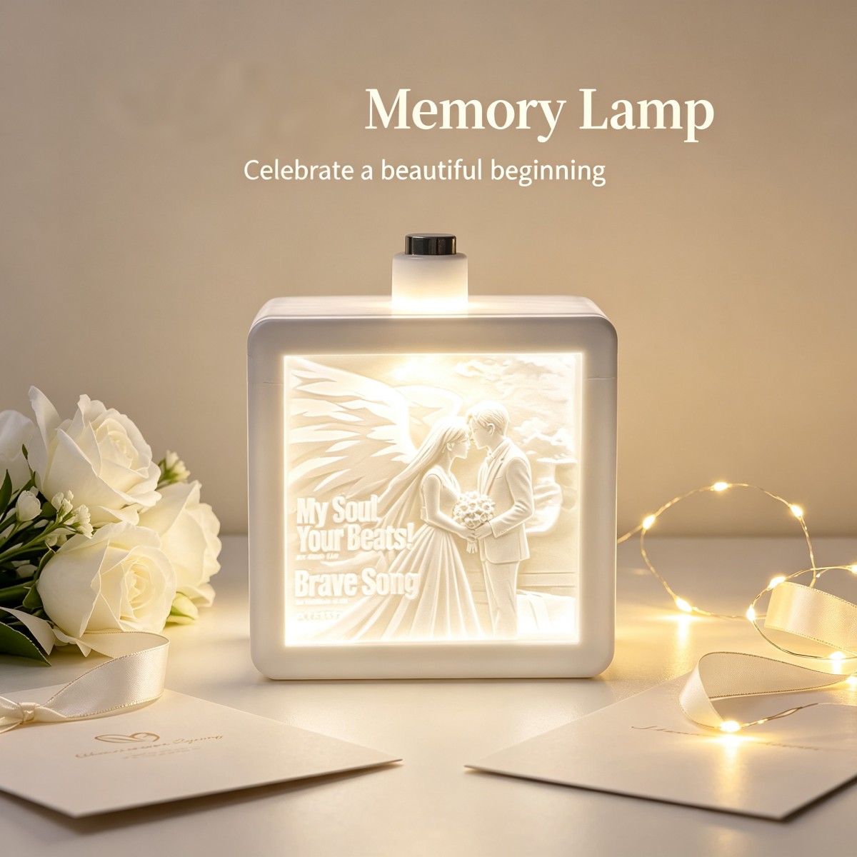 Wedding Lighting And Decor - Personalisiertes 3D-gedrucktes, individuelles Foto-Relief-LED-Nachtlicht, Hochzeitsjubiläumsgeschenk, Tischdekoration