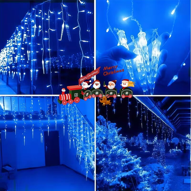 Fairy Light Curtain - 100 LEDs Eiszapfen-Lichtervorhang Weihnachtsdekoration 8 Modi