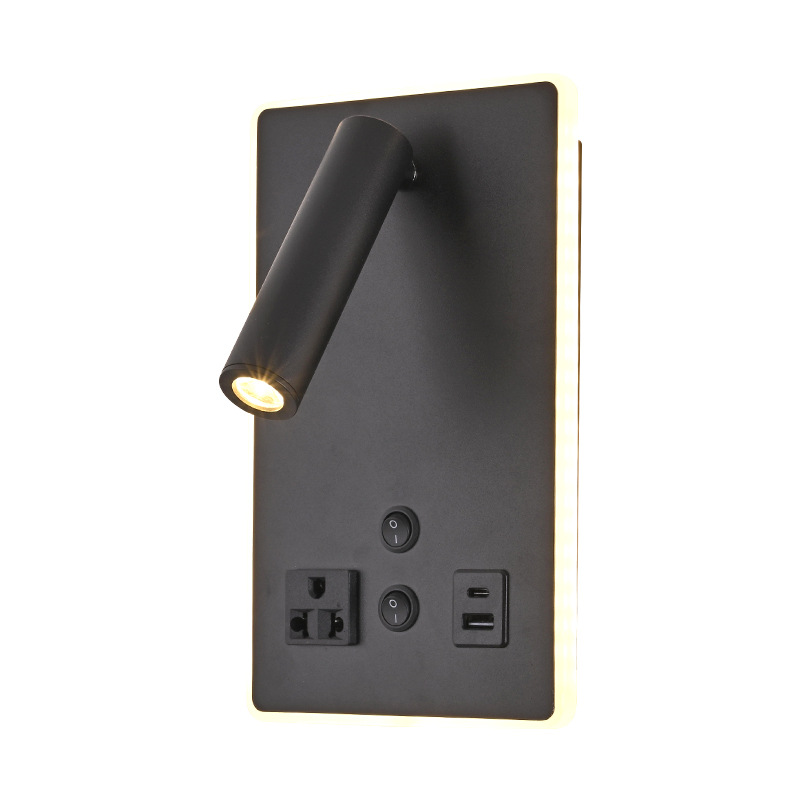 Lighting Decoration On Wall - Moderne LED-Wandleuchte mit Schalter, 2 USB-Ladeanschlüssen
