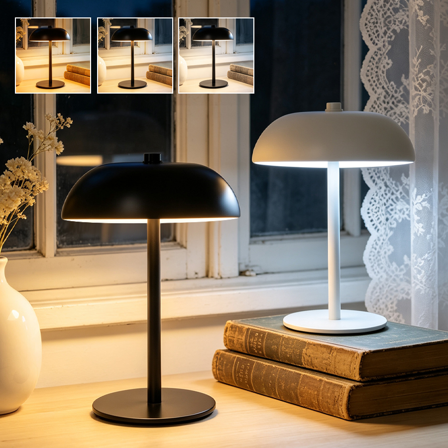 Mushroom Table Lamp - Kabellose Pilz-Tischlampe, 3 Farben, Touch-Steuerung, dimmbares