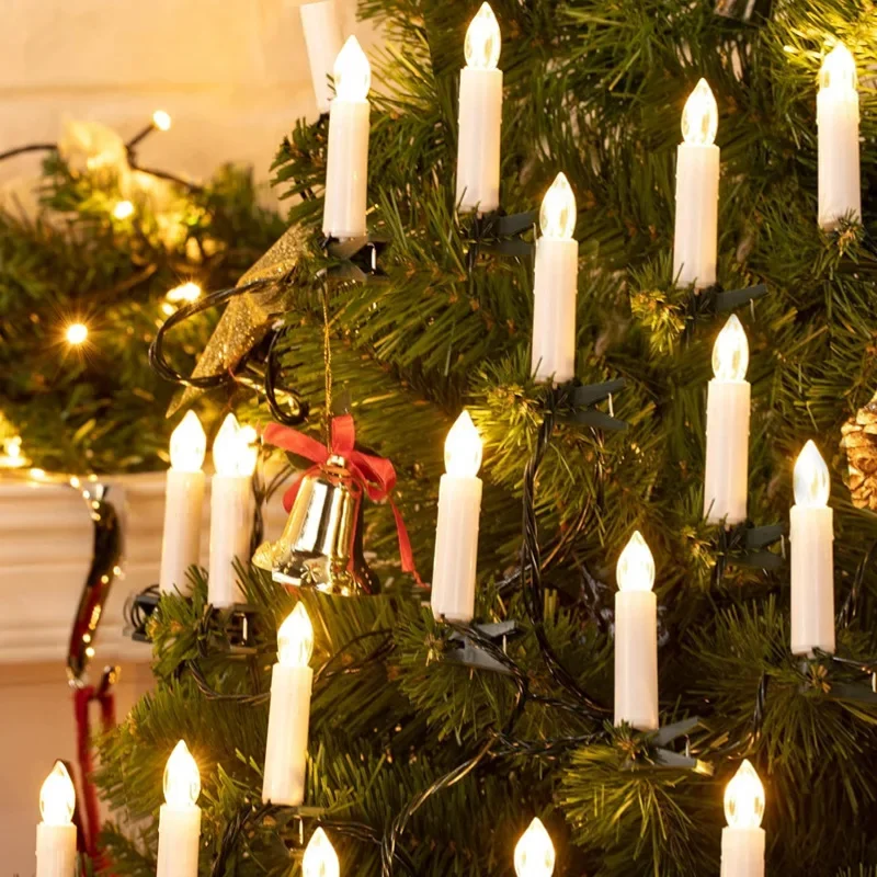 Home Decor Lighting Tree - Flammenlose Spitzkerzenlichter 10/20LED mit Clips, Weihnachtsbaumdekoration