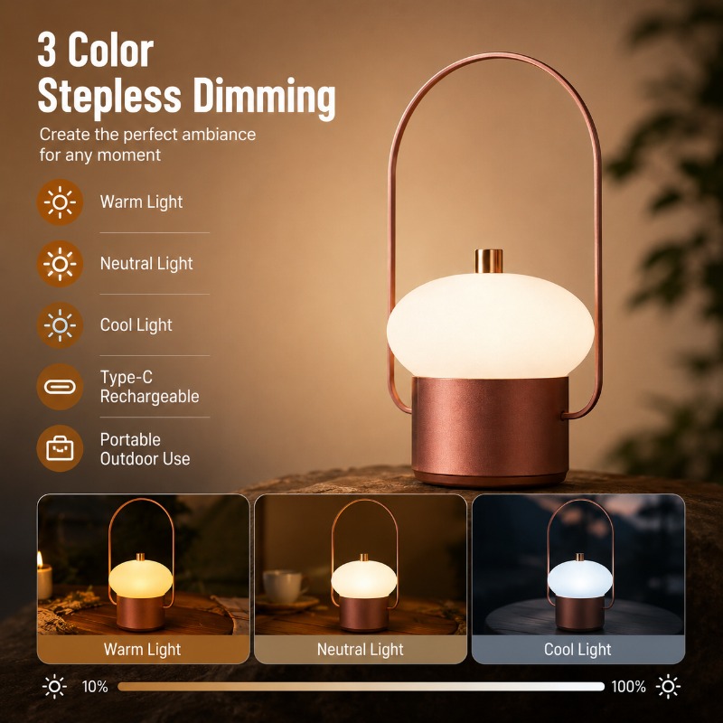 Mushroom Table Lamp - Wiederaufladbare Tragbare Pilz-Tischlampe Outdoor Camping LED-Nachtlicht