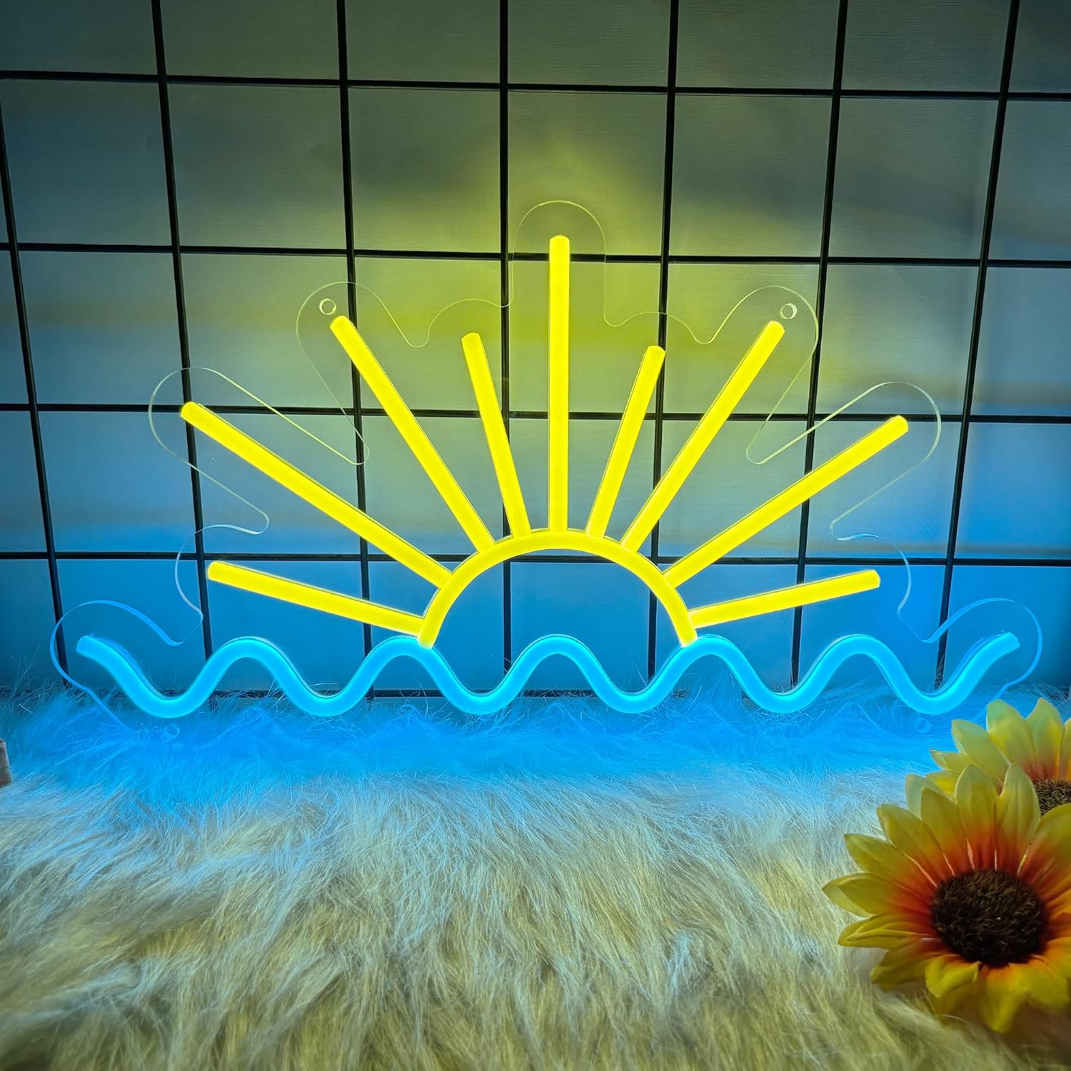 Lighting Decor Sunrise - Sonnenaufgang Ozeanwellen Neonschild USB Dimmbares LED-Neonlicht