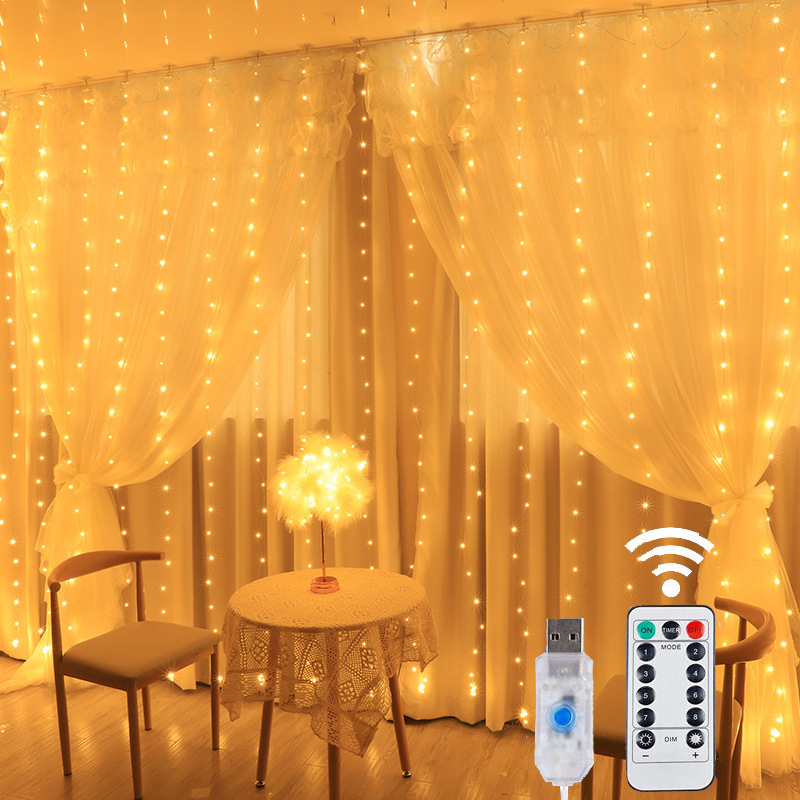 Fairy Light Curtain - USB LED Vorhang Lichterkette Weihnachten Fenster