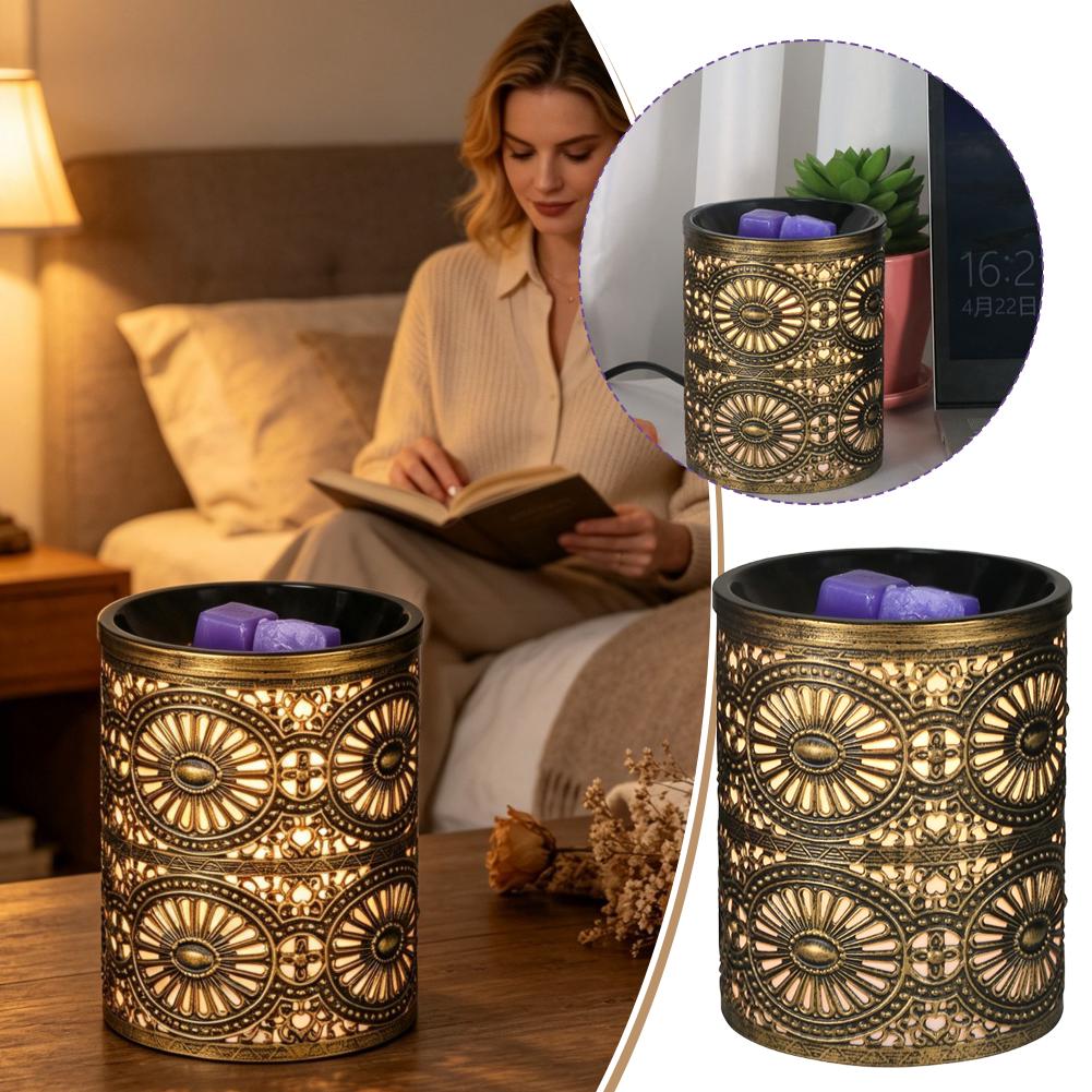 Decor Lighting & Decor Fires - Neues Duft-Nachtlicht, goldener geometrischer Eisen-Kerzenhalter, kreativer