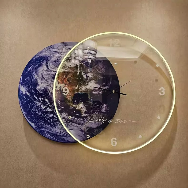 Lighting Decor Sunrise - Große 3D-Wanduhren Geräuschloser Mechanismus LED-Licht Wanduhr
