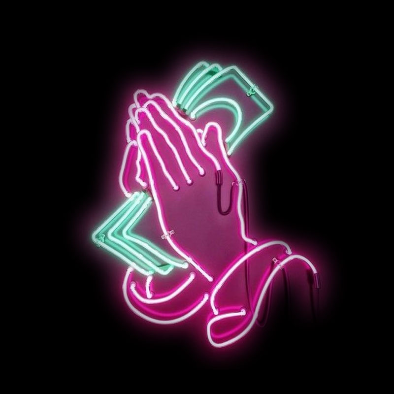 Outdoor Lighting Decor Ideas - Betende Hände Neon Schild Licht Neon