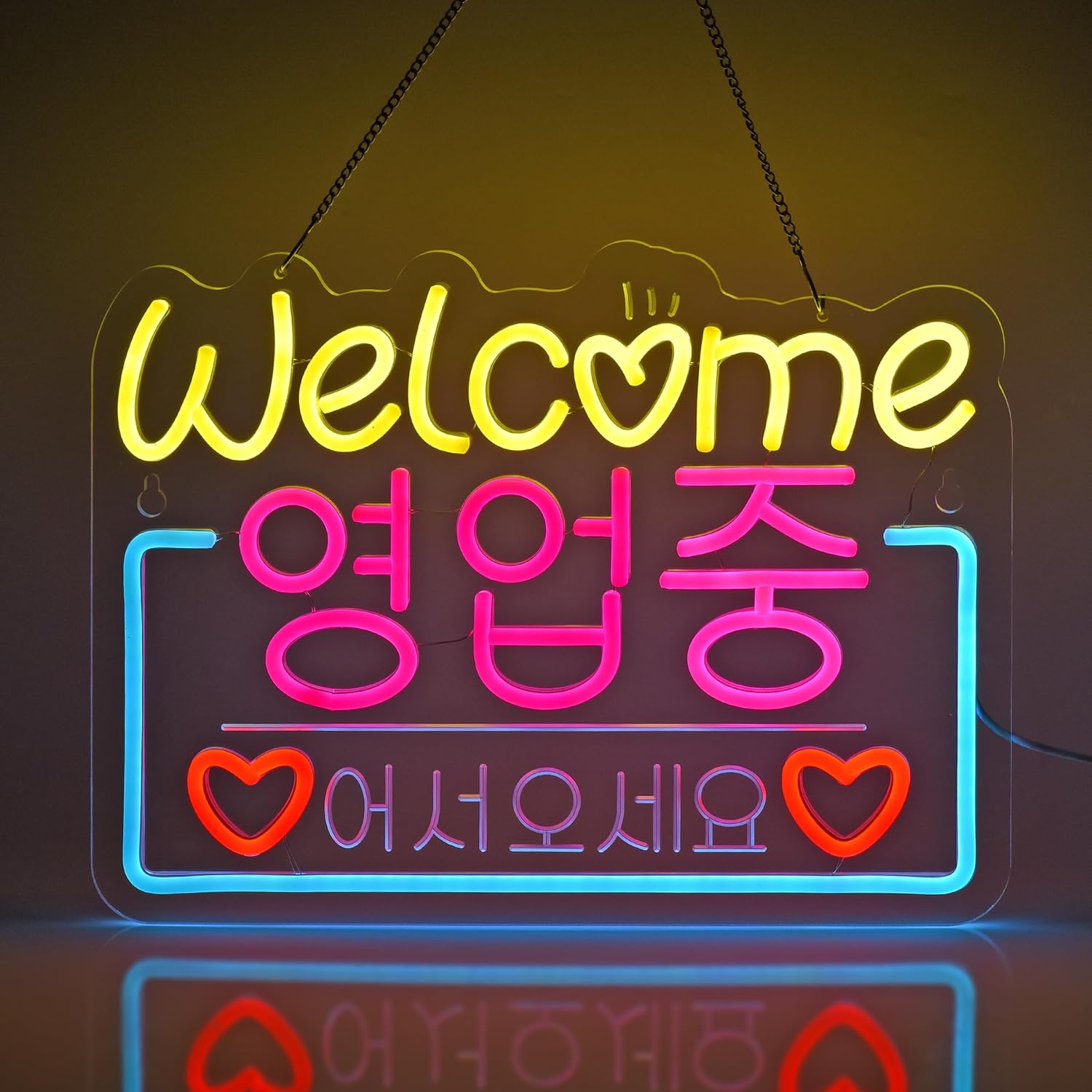 Decor Lighting Sales - Koreanisches „Willkommen im Angebot“, Neonschild, zum