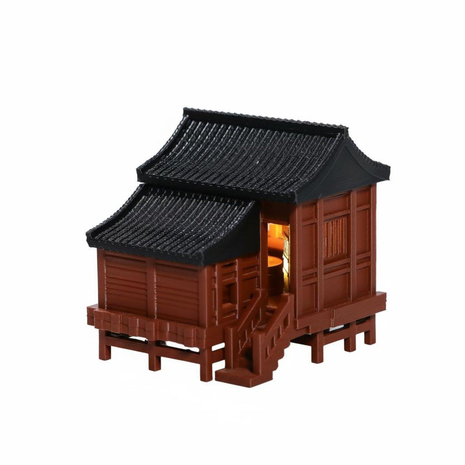 Lighting Decor House - Mikrolandschaftshaus Antike Architektur LED-Beleuchtung Mini-Szene Bonsai-Dekoration