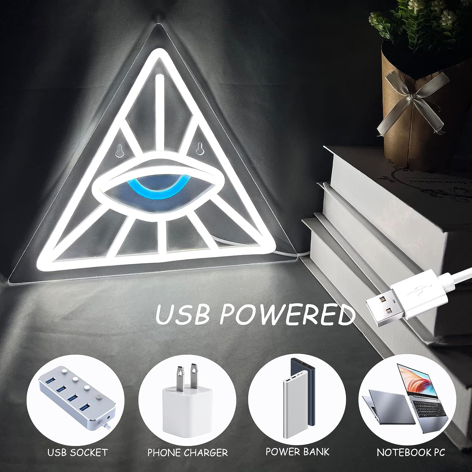 Auge im Dreieck Neonlicht LED- – Outdoor Lighting Decor Ideas Bewertung und Preis