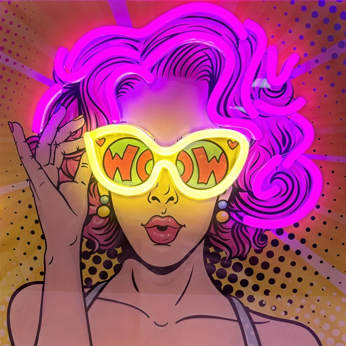 Wow Lady Pop Art LED-Neonschil – Lighting Decor Wow Bewertung und Preis