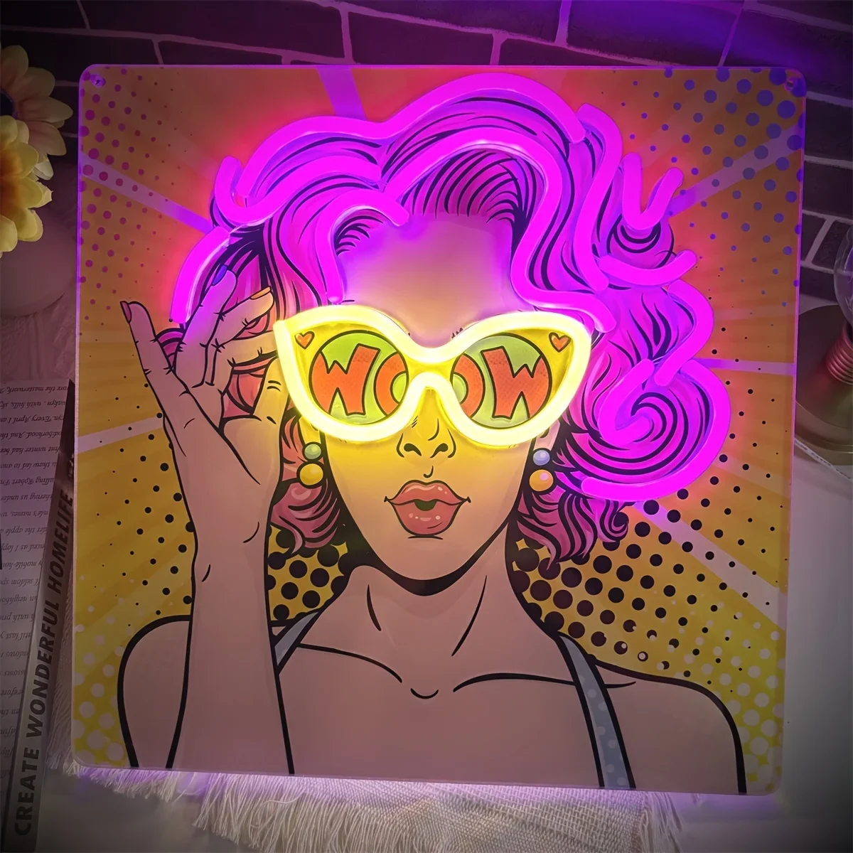 Wow Lady Pop Art LED-Neonschil – Lighting Decor Wow Bewertung und Preis
