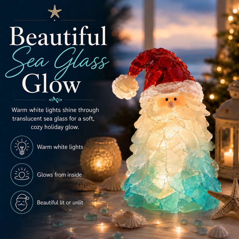 Seeglas-Weihnachtsornament-Bel – Home Decor Lighting Tree Bewertung und Preis