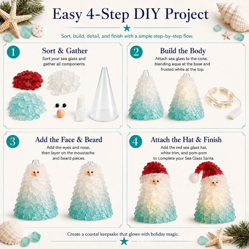 Seeglas-Weihnachtsornament-Bel – Home Decor Lighting Tree Bewertung und Preis