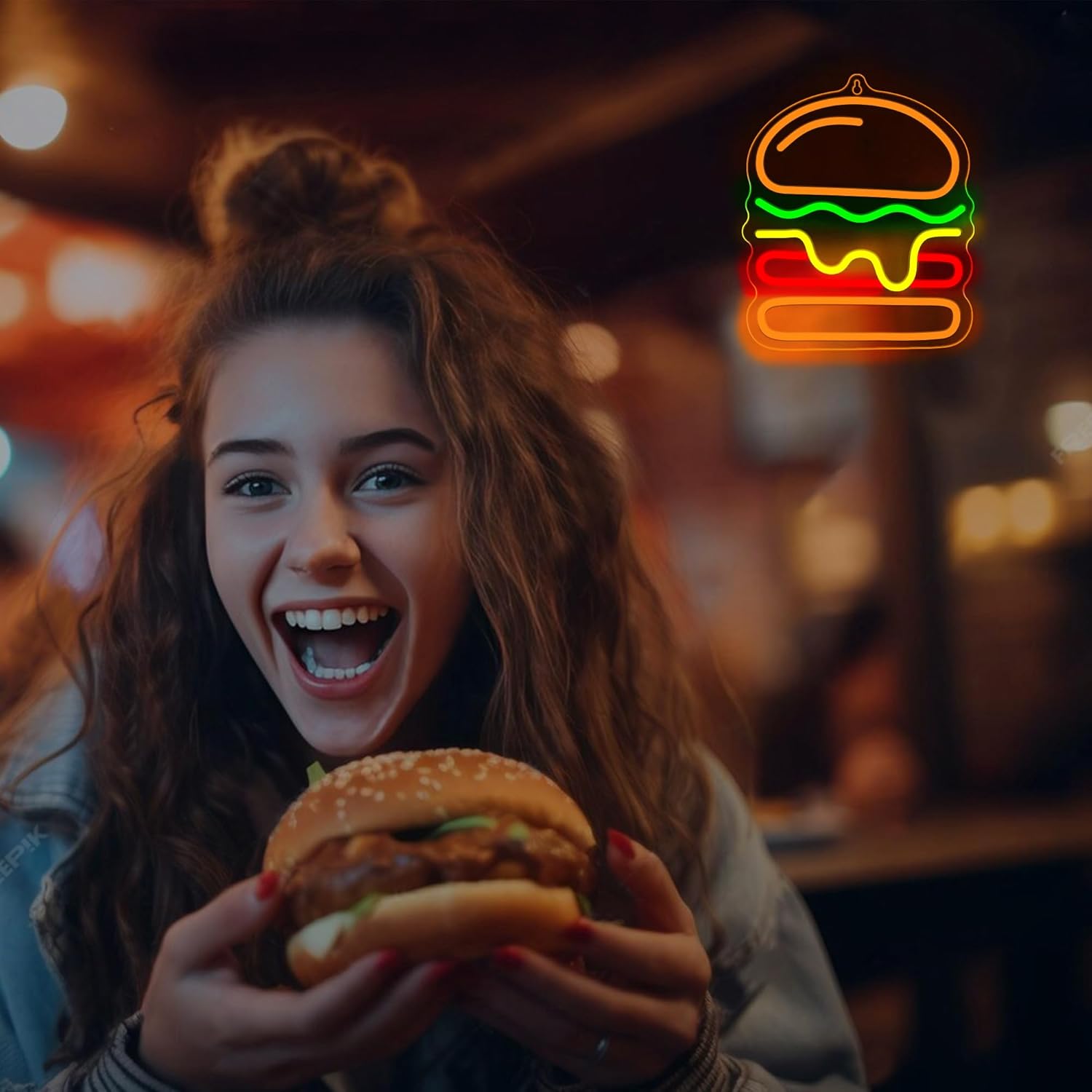 Burger-Neonschild mit mehrlagi – Lighting Decoration Ideas For Home Bewertung und Preis