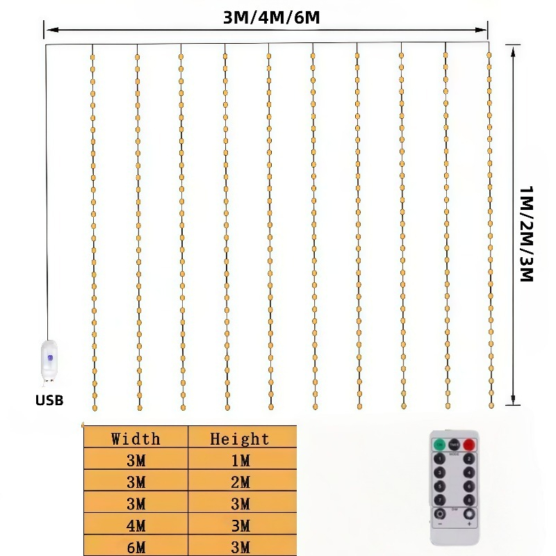 3/4/6m Vorhang-LED-Lichterkett – Fairy Light Curtain Bewertung und Preis