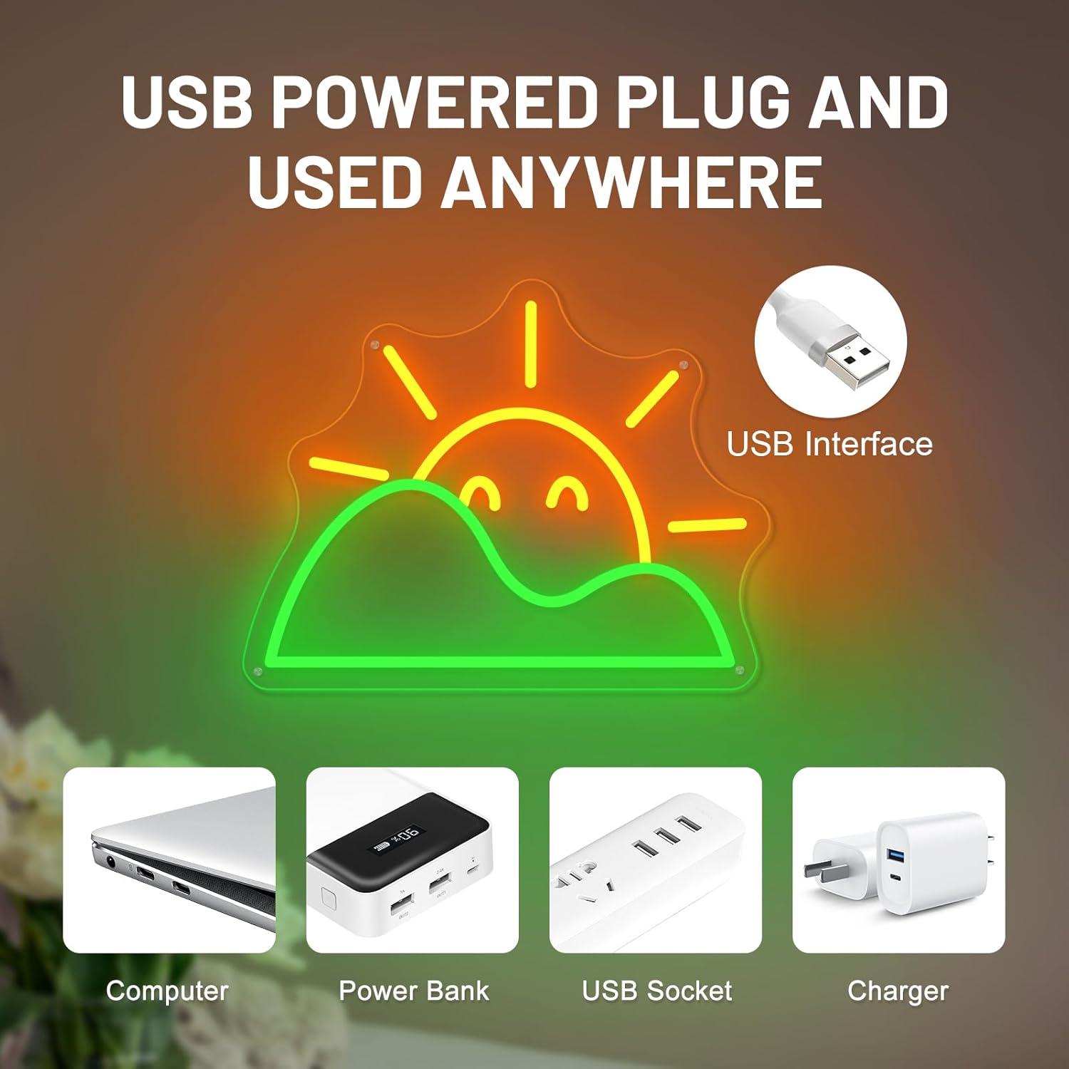 Sonnenaufgang-Neonschild USB D – Lighting Decor Sunrise Bewertung und Preis