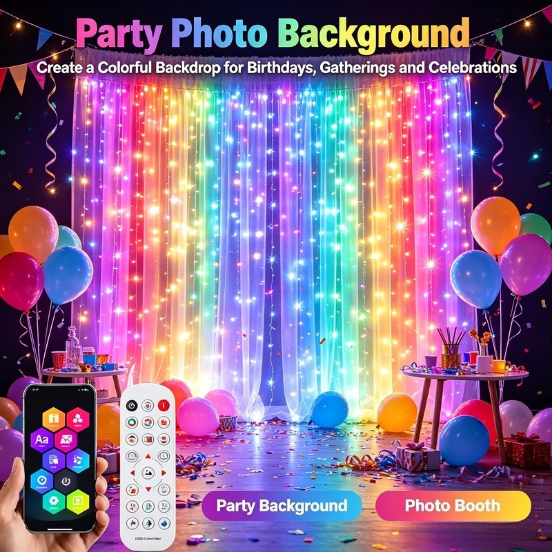 USB-betriebene, App-gesteuerte – Fairy Light Curtain Bewertung und Preis