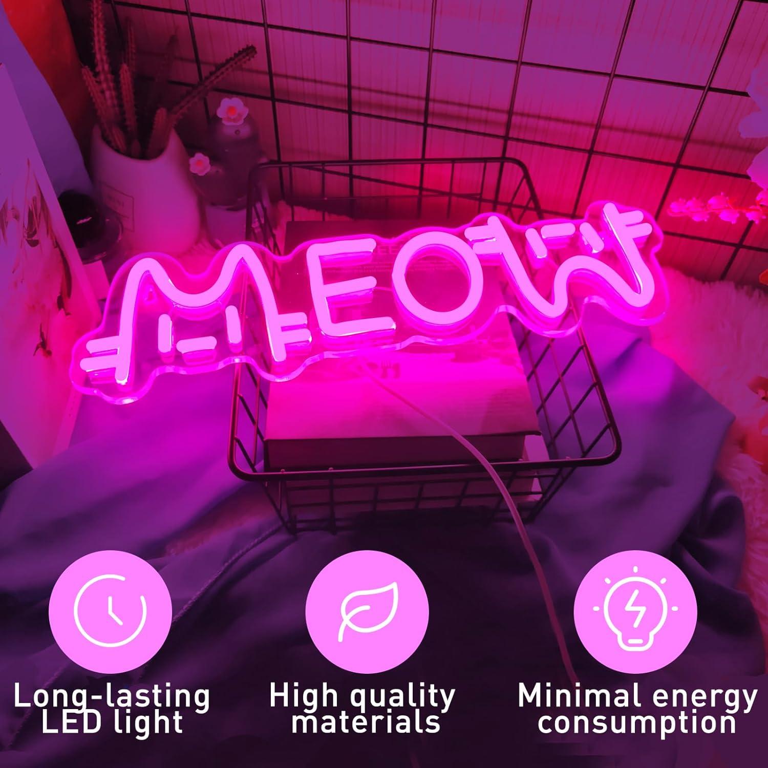 Miau Neon-Schild Katze USB-bet – Lighting Decor House Bewertung und Preis