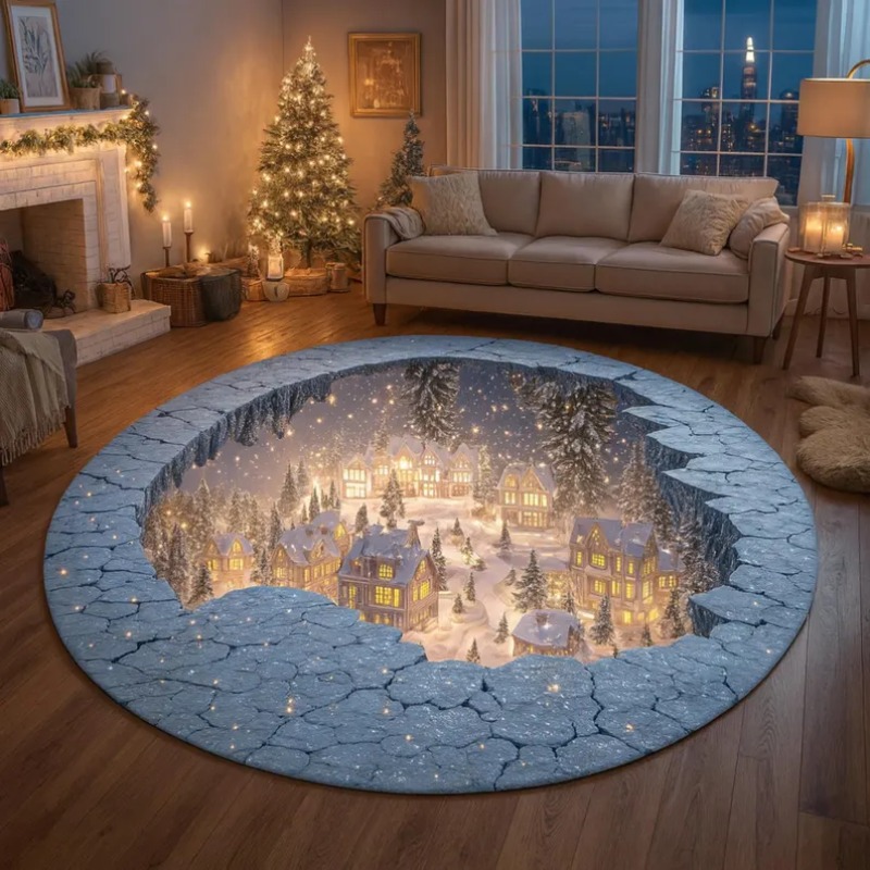 3D-Weihnachtsdorf-Teppich, Win – Outdoor Lighting Decor Ideas Bewertung und Preis