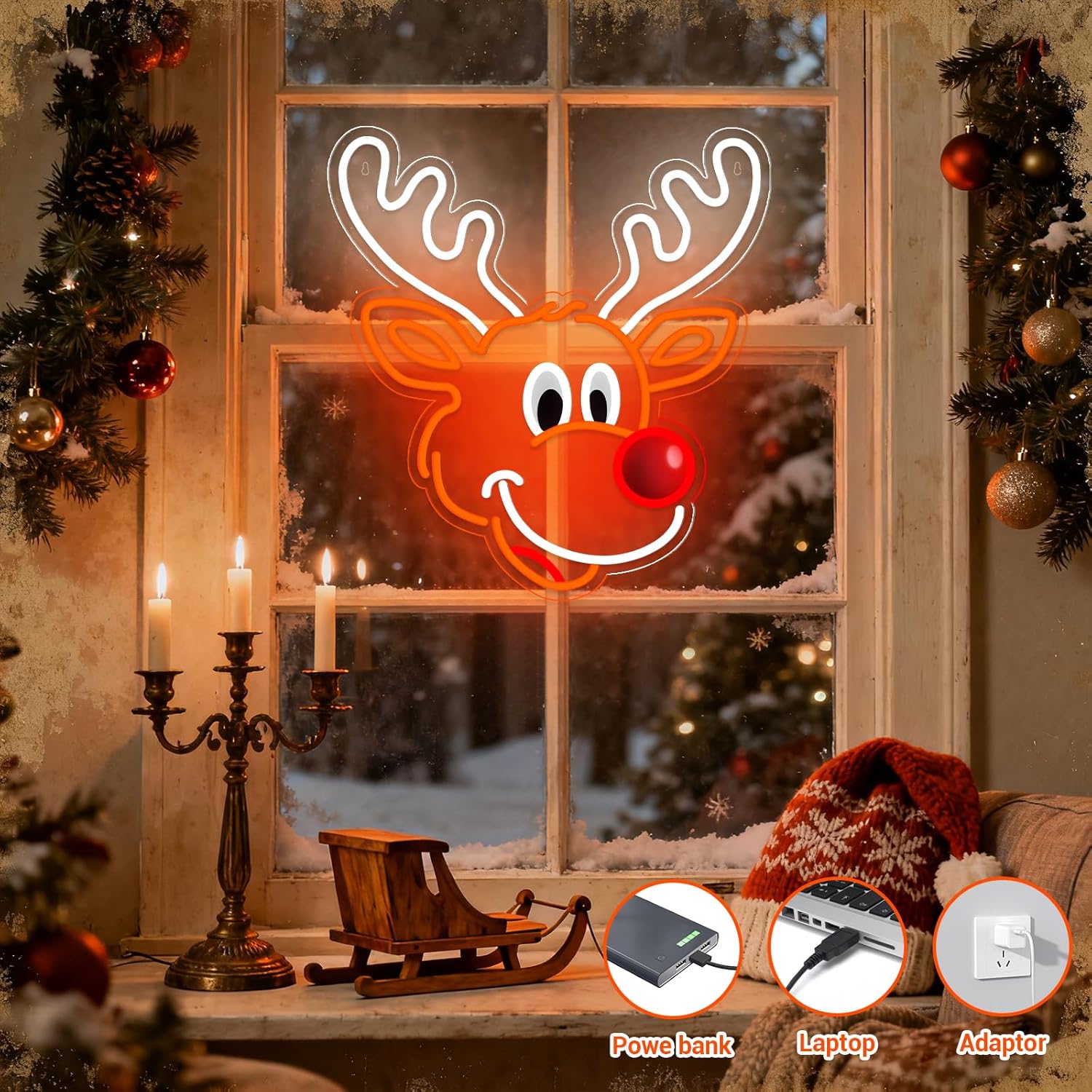 Niedliches Weihnachts-Rentier- – Lighting Decoration Ideas For Home Bewertung und Preis