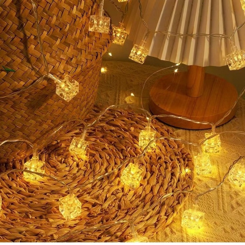 Mehrfarbige warme Eiswürfel-Li – Fairy Light Curtain Bewertung und Preis