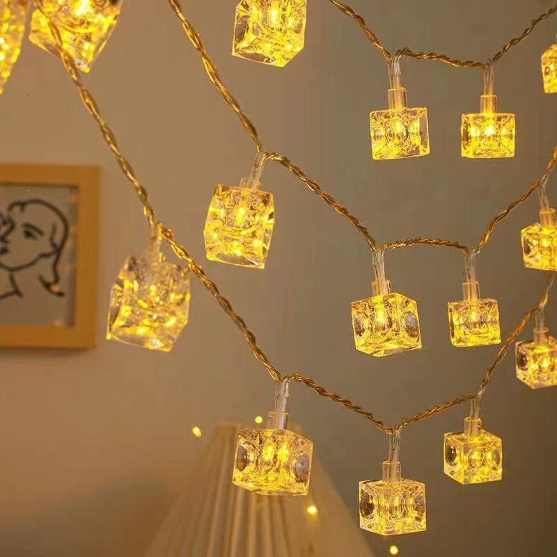 Mehrfarbige warme Eiswürfel-Li – Fairy Light Curtain Bewertung und Preis